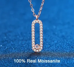 Elegant & Contemporary Moissanite Pendant Necklace in 18K Rose Gold Plating