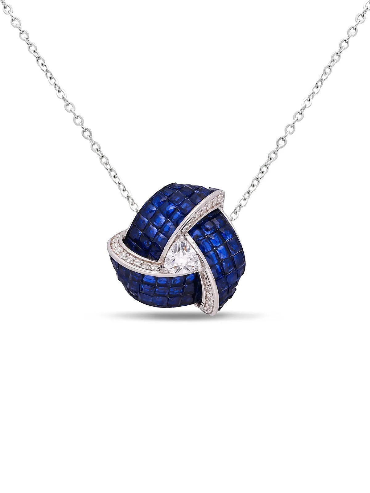 Enchanted Triad Blossom Pendant With Silver Chain