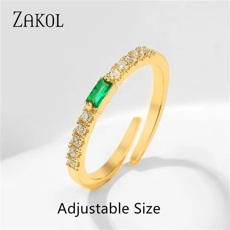Eternity Luxury Green Stackable Chic Rings for Women Statement Finger Ring