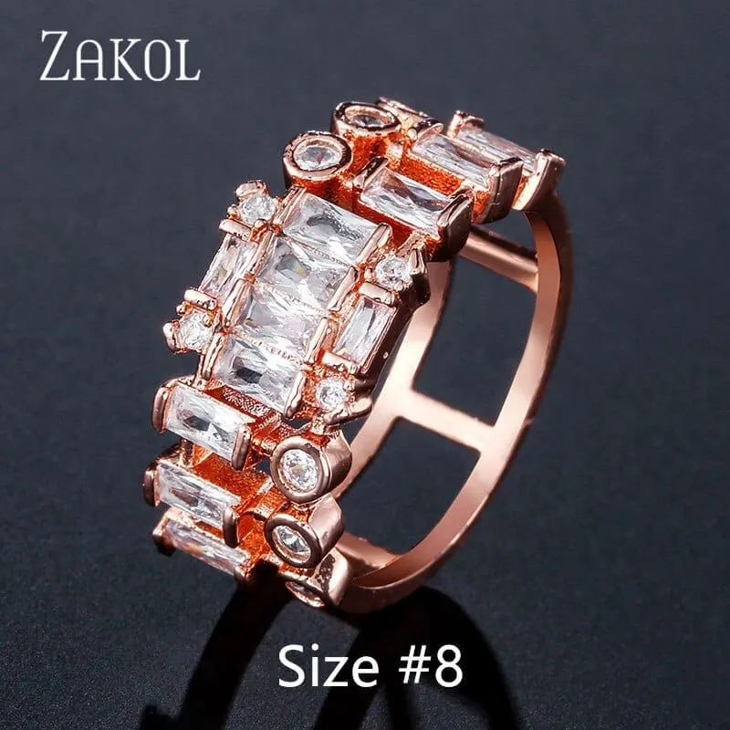 Eternity Luxury Green Stackable Chic Rings for Women Statement Finger Ring