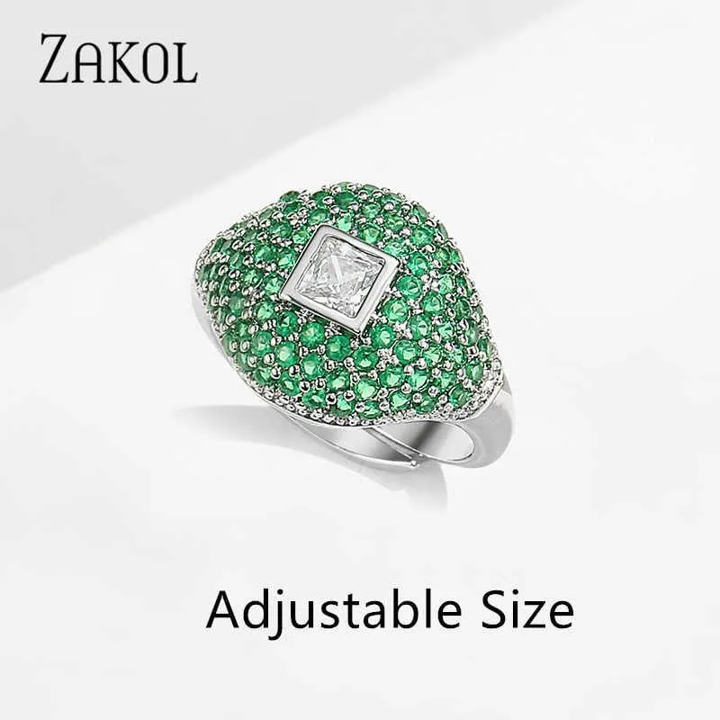 Eternity Luxury Green Stackable Chic Rings for Women Statement Finger Ring