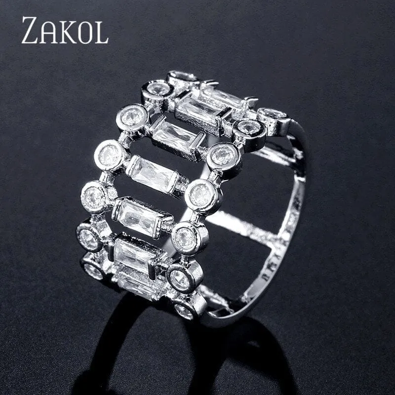 Eternity Luxury Green Stackable Chic Rings for Women Statement Finger Ring