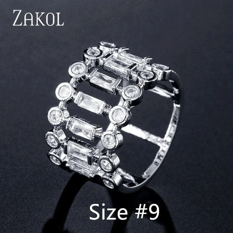 Eternity Luxury Green Stackable Chic Rings for Women Statement Finger Ring