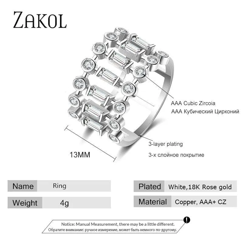Eternity Luxury Green Stackable Chic Rings for Women Statement Finger Ring