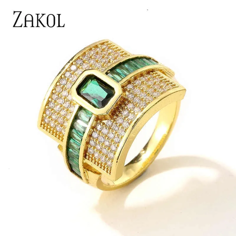 Eternity Luxury Green Stackable Chic Rings for Women Statement Finger Ring