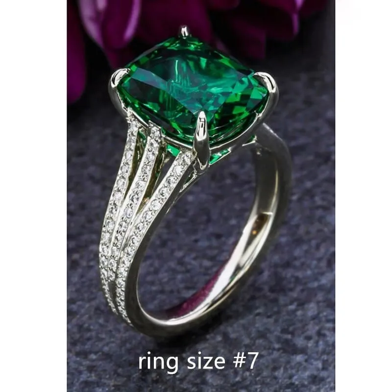 Eternity Luxury Green Stackable Chic Rings for Women Statement Finger Ring
