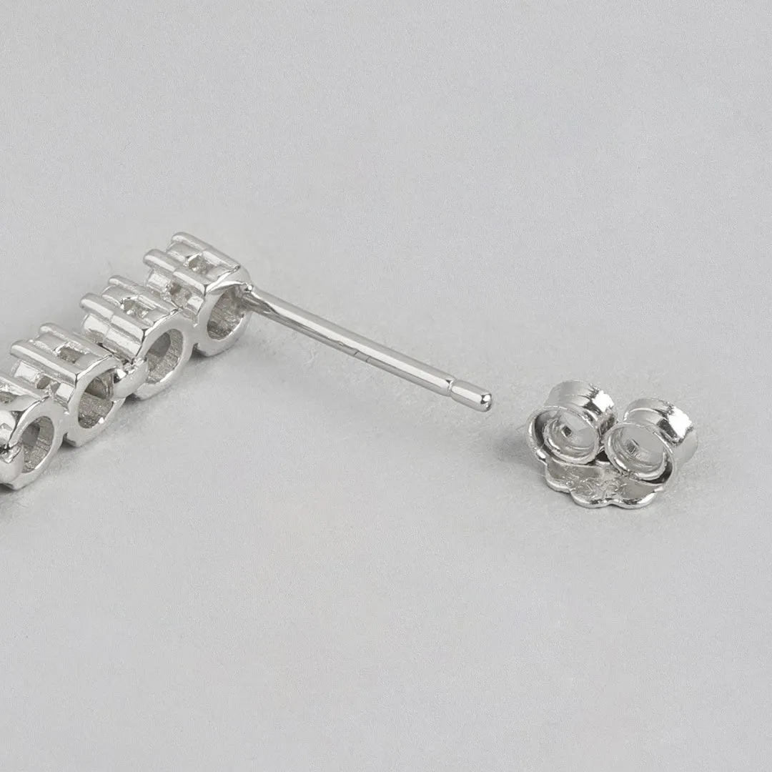 Ethereal Blooms 925 Sterling Silver Rhodium-Plated Flower Earrings