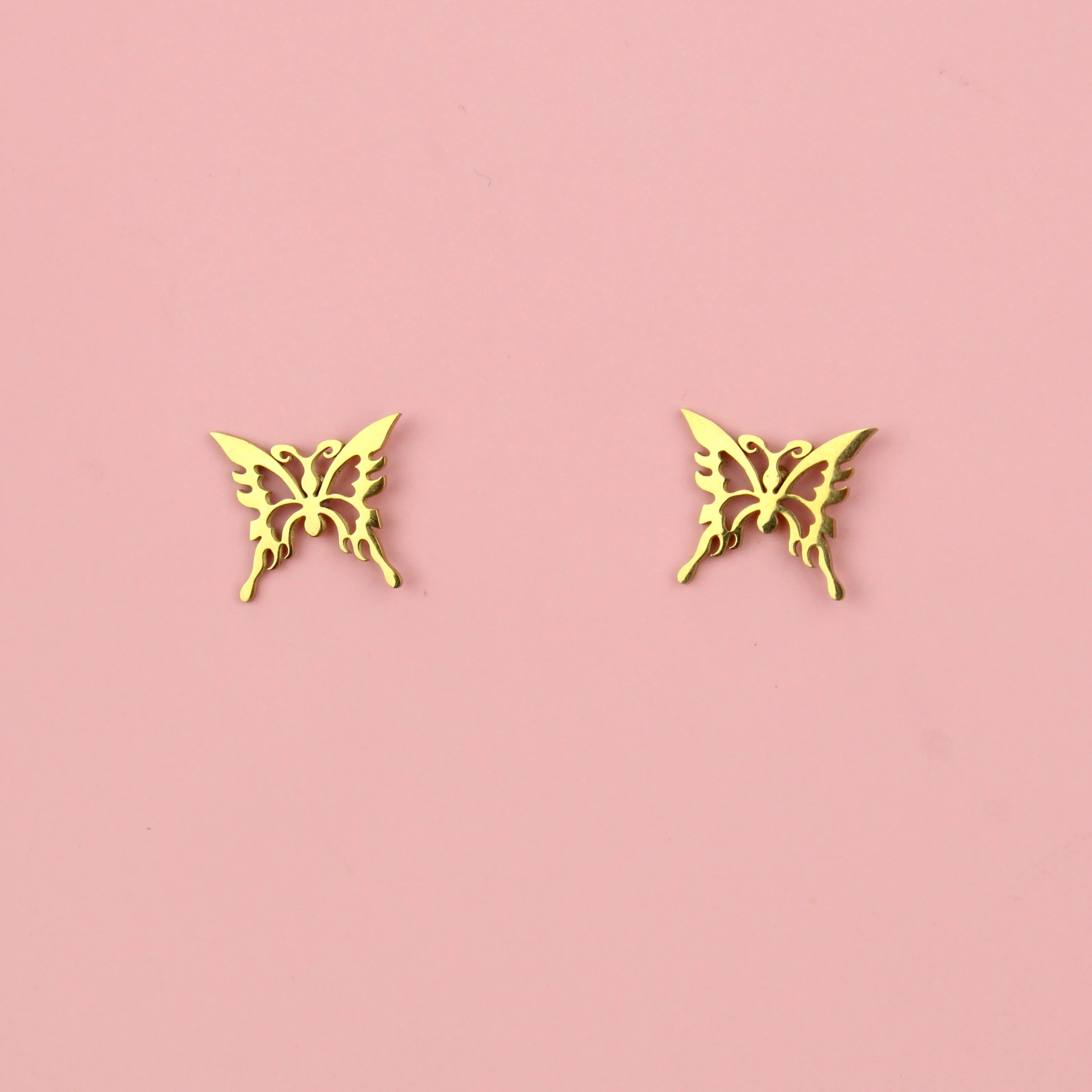 Ethereal Butterfly Stud Earrings (Gold Plated)