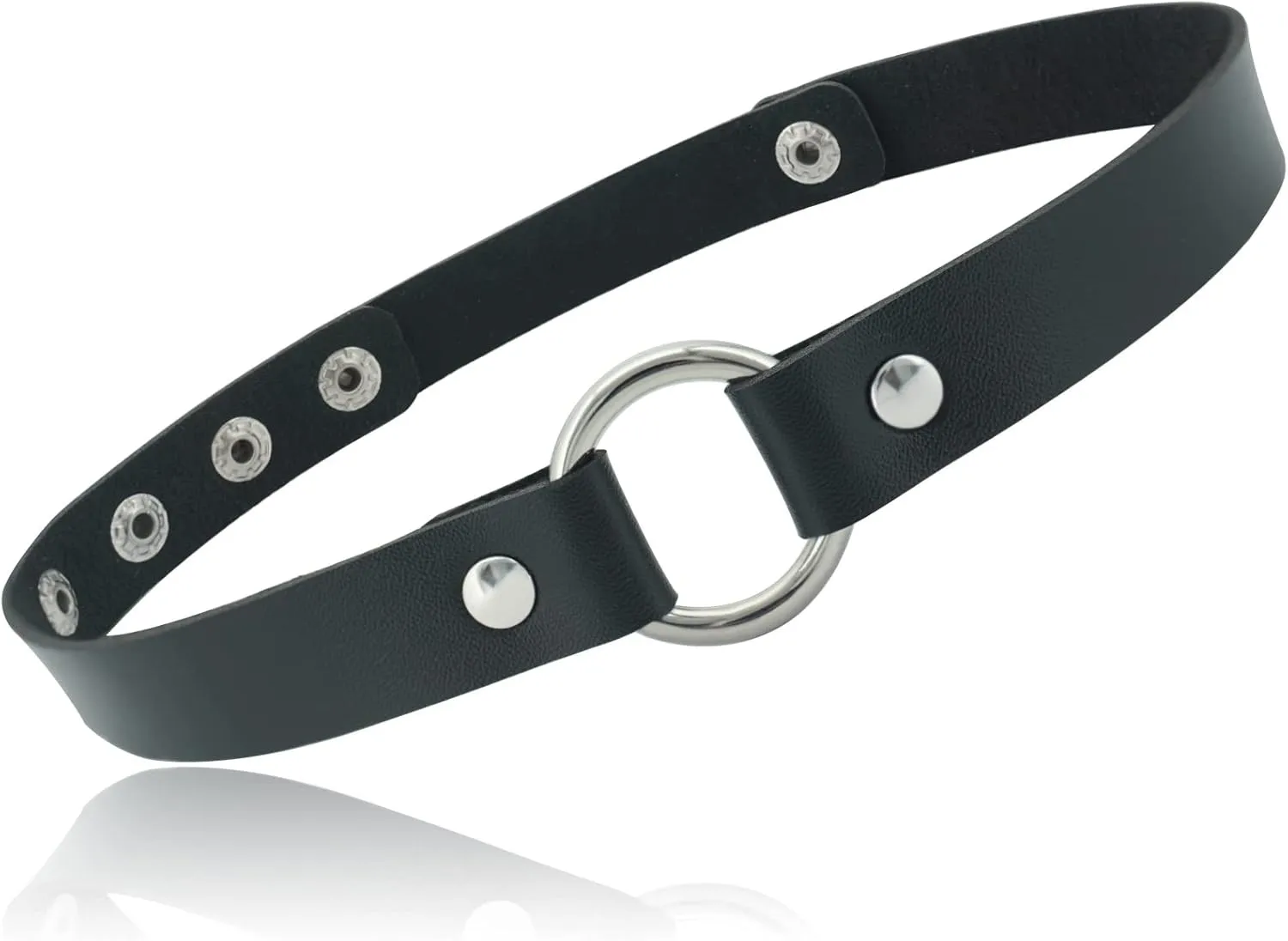 ETHOON Adjustable Leather Choker Collar Soft PU Circle Punk Choker Necklace for Women