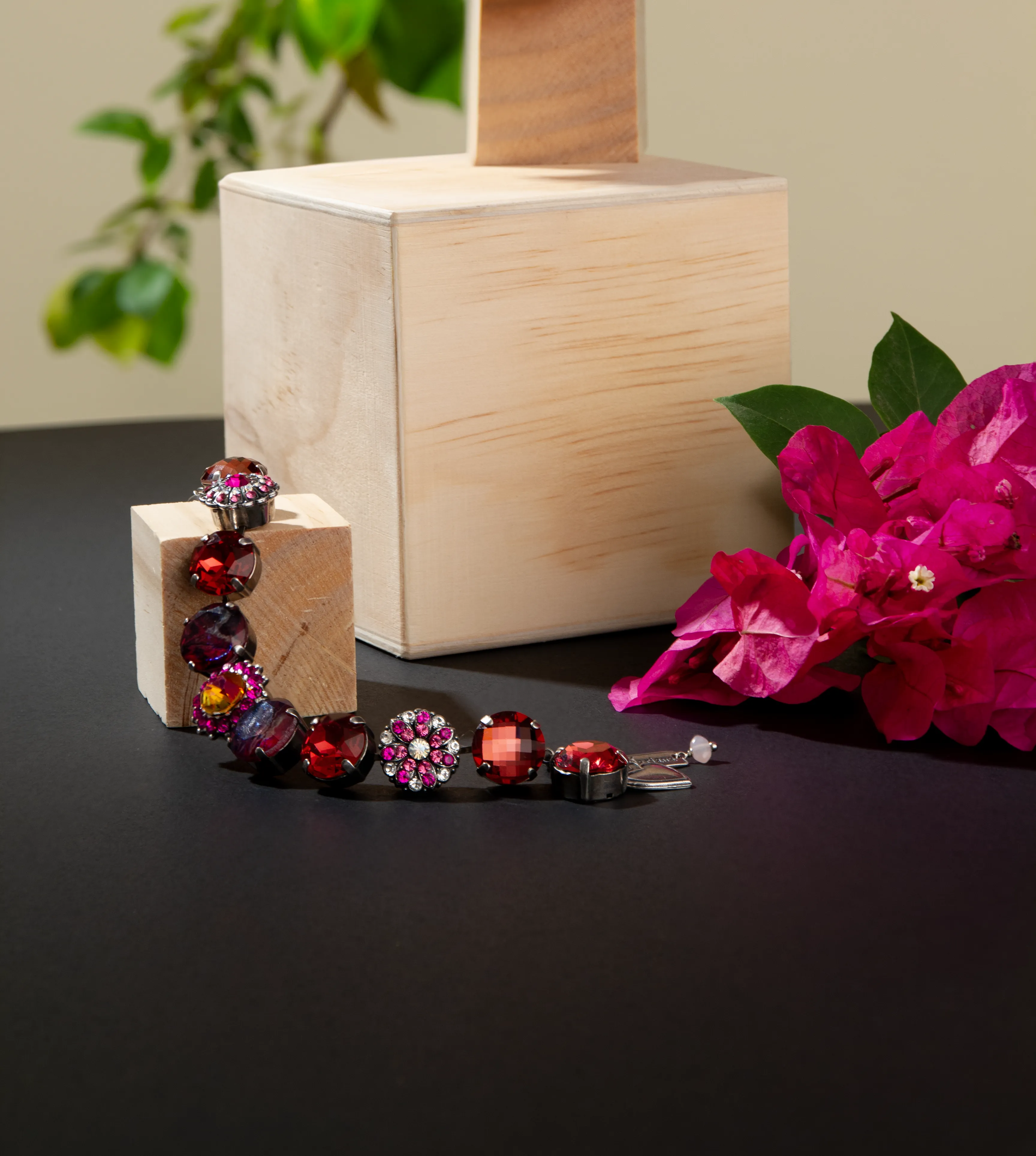 Extra Luxurious Double Stone Leverback Earrings in "Bougainvillea" *Custom*