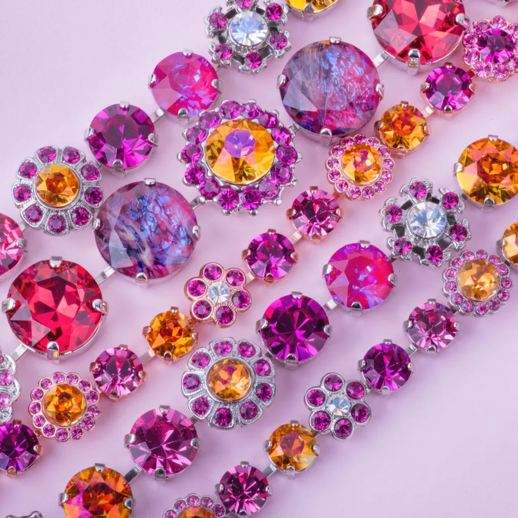 Extra Luxurious Double Stone Leverback Earrings in "Bougainvillea" *Custom*