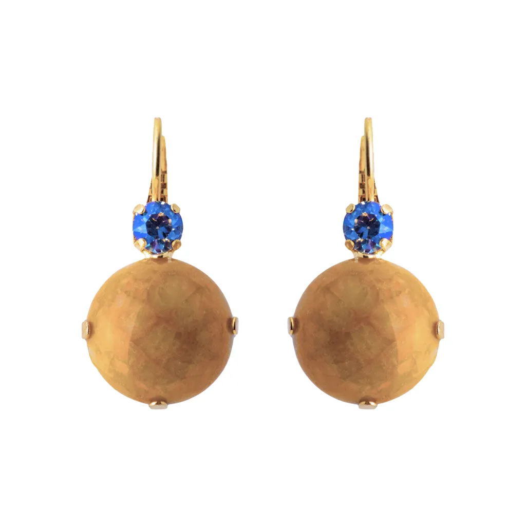 Extra Luxurious Double Stone Leverback Earrings in "Butter Pecan" *Custom*