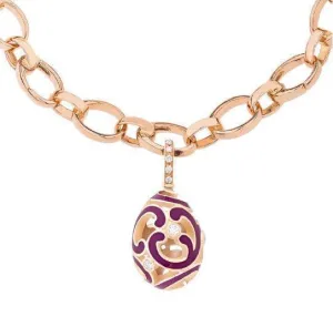Faberge Rococo Gold Diamond Purple Enamel Charm