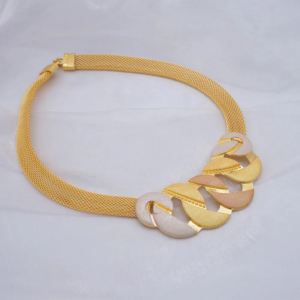 Fashion Dubai African Chokers  Unique Necklace Earrings Bracelet Ring Sets