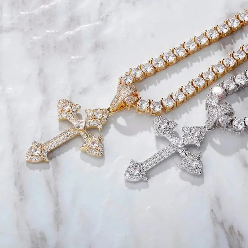 Fleur de Lis Cross Pendant