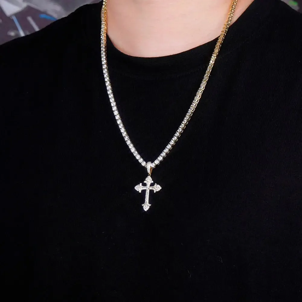 Fleur de Lis Cross Pendant