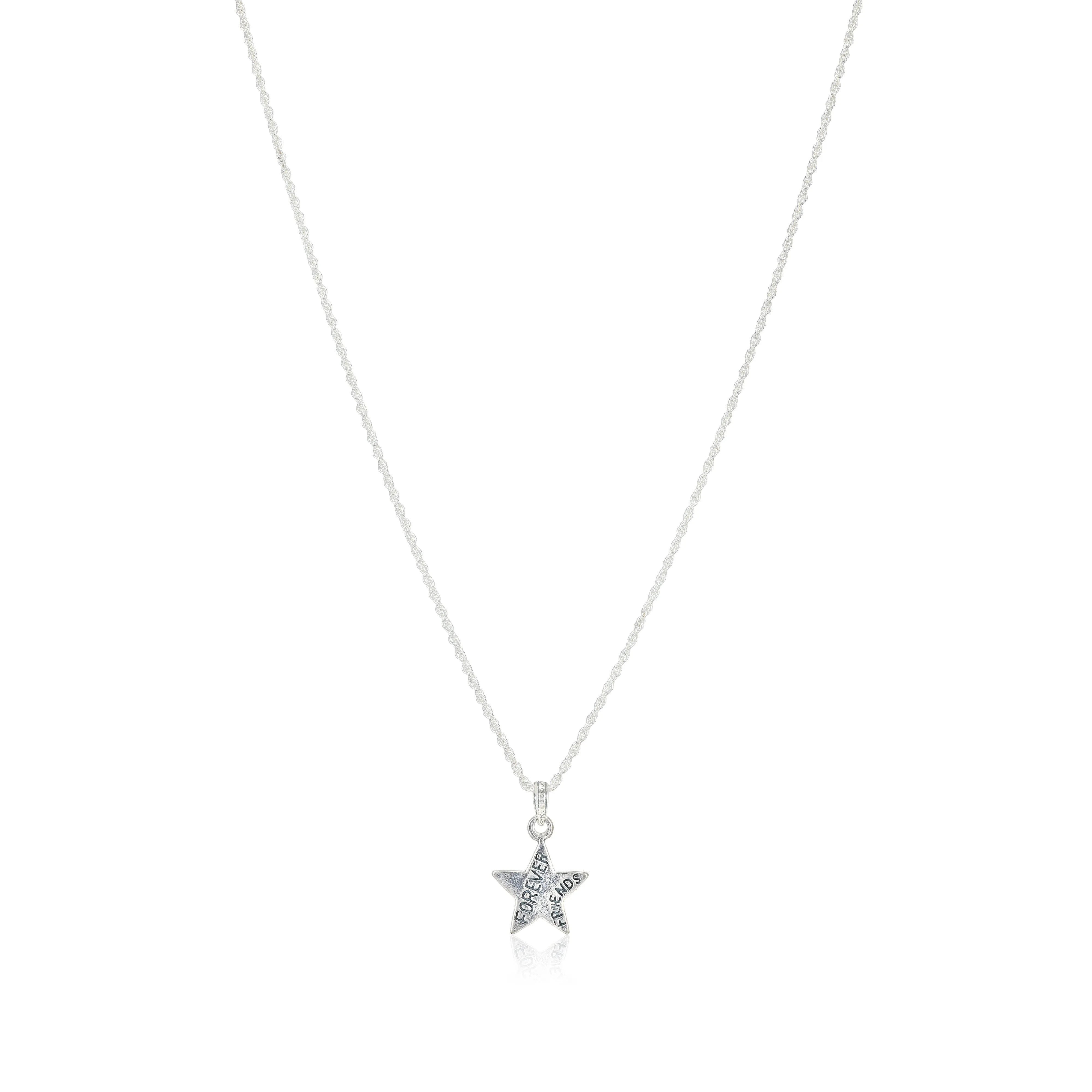Forever Friends  925 Rhodium Plated Star Chain Pendants
