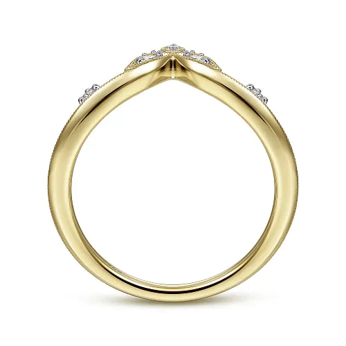 Gabriel & Co | 14K Yellow Gold Chevron Diamond Ring