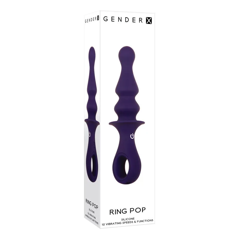 Gender X RING POP - Dark  15.2 cm USB Rechargeable Vibrating Anal Plug