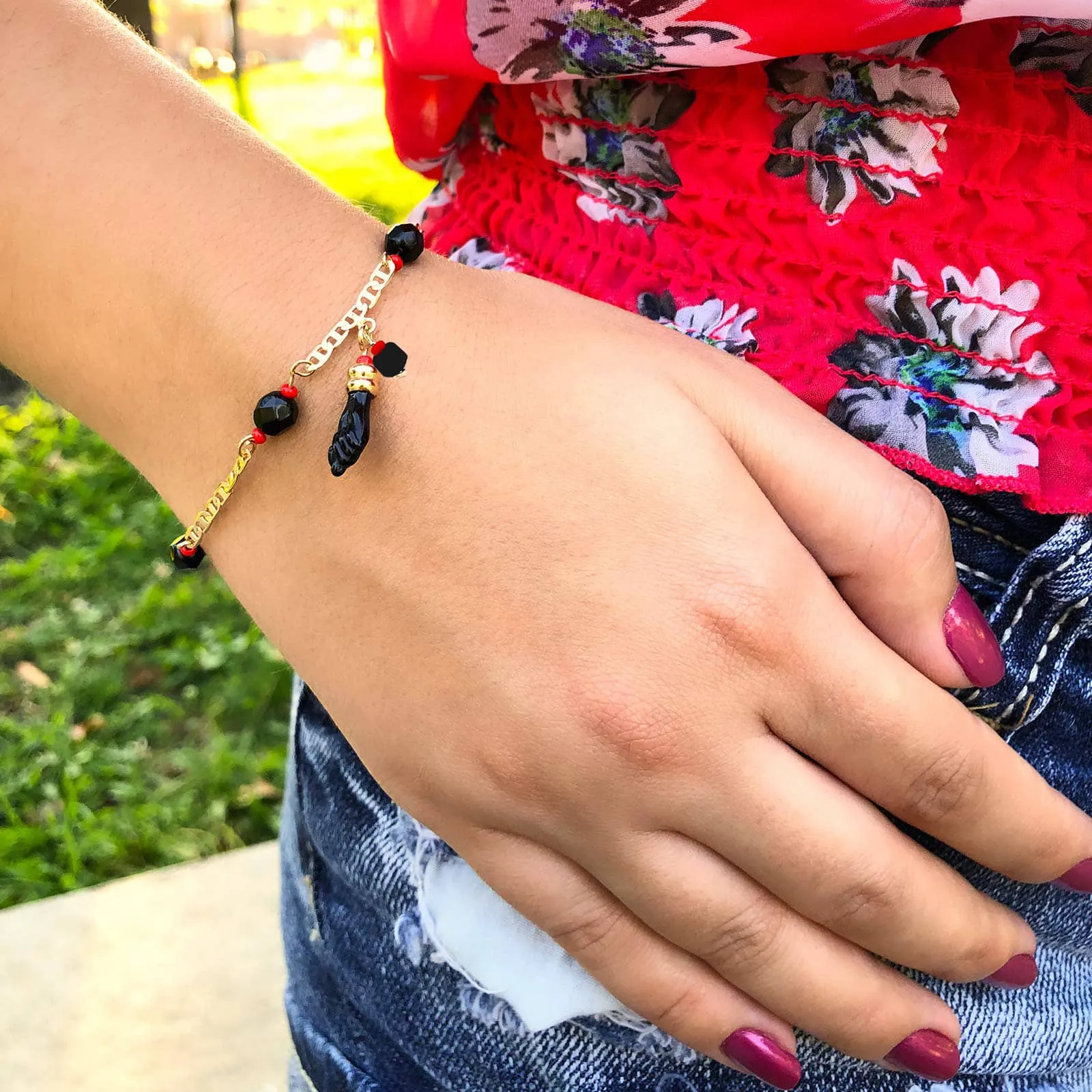 Genuine Jet Black Azabache Bracelet and Necklace for Evil Eye