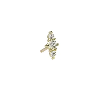 Gold Hanley Triple Diamond Stud