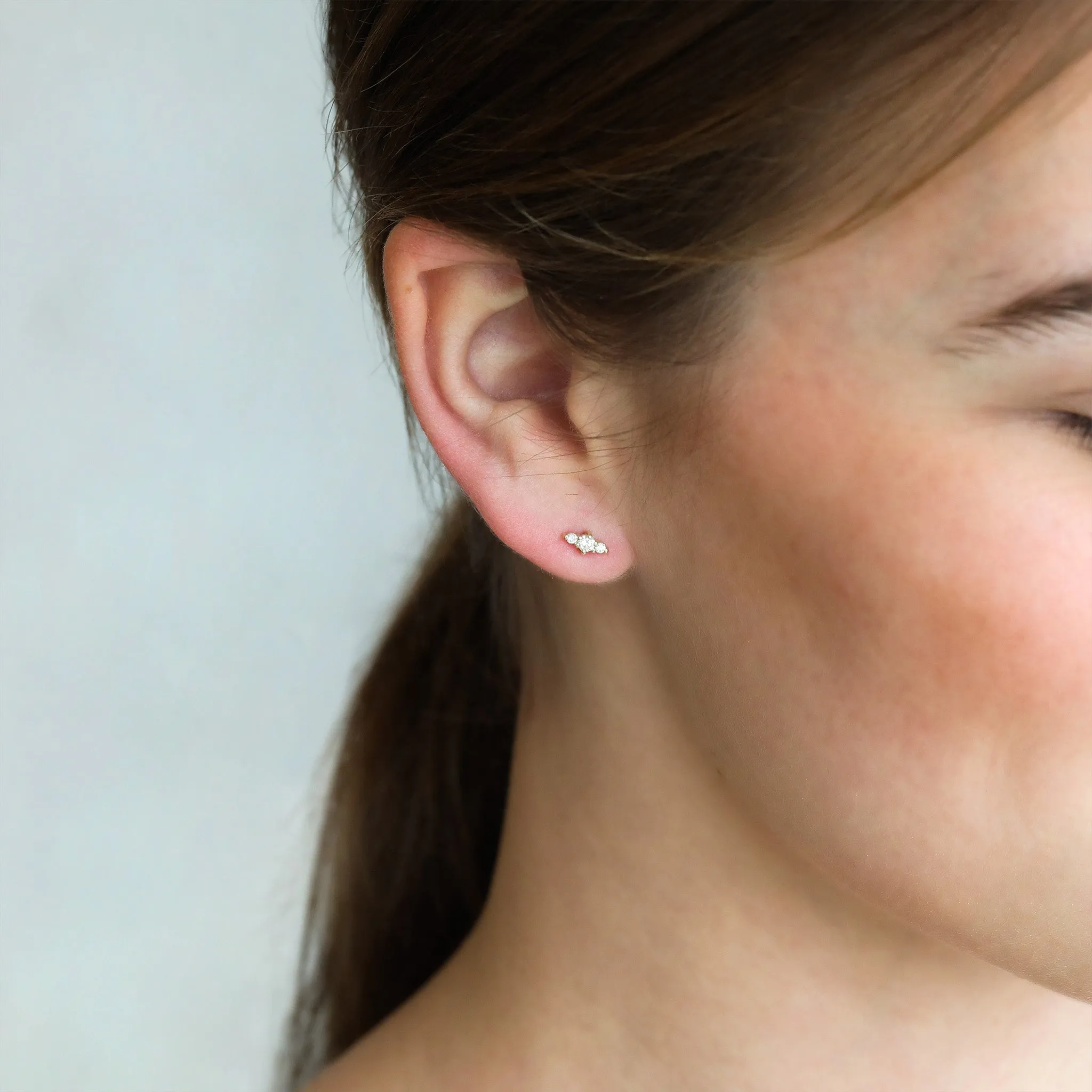 Gold Hanley Triple Diamond Stud