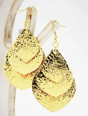 Golden Leaves Statement Earrings