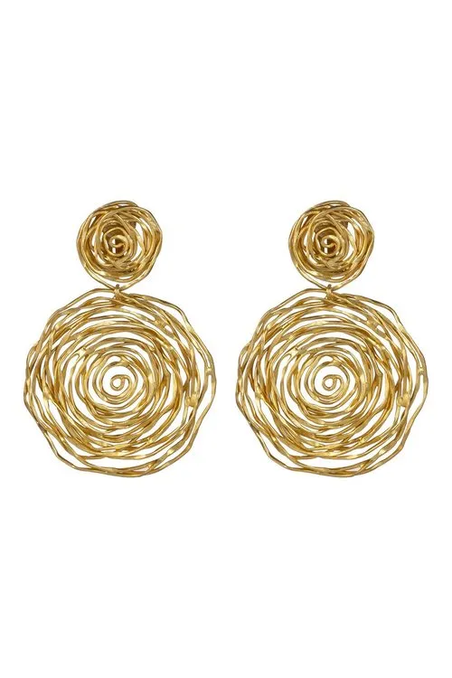 Goldplated Brass Sprial Clip Earrings