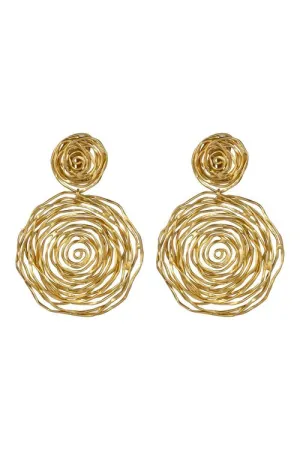 Goldplated Brass Sprial Clip Earrings