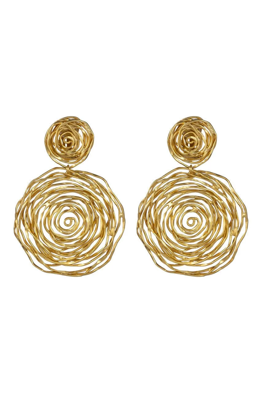 Goldplated Brass Sprial Clip Earrings