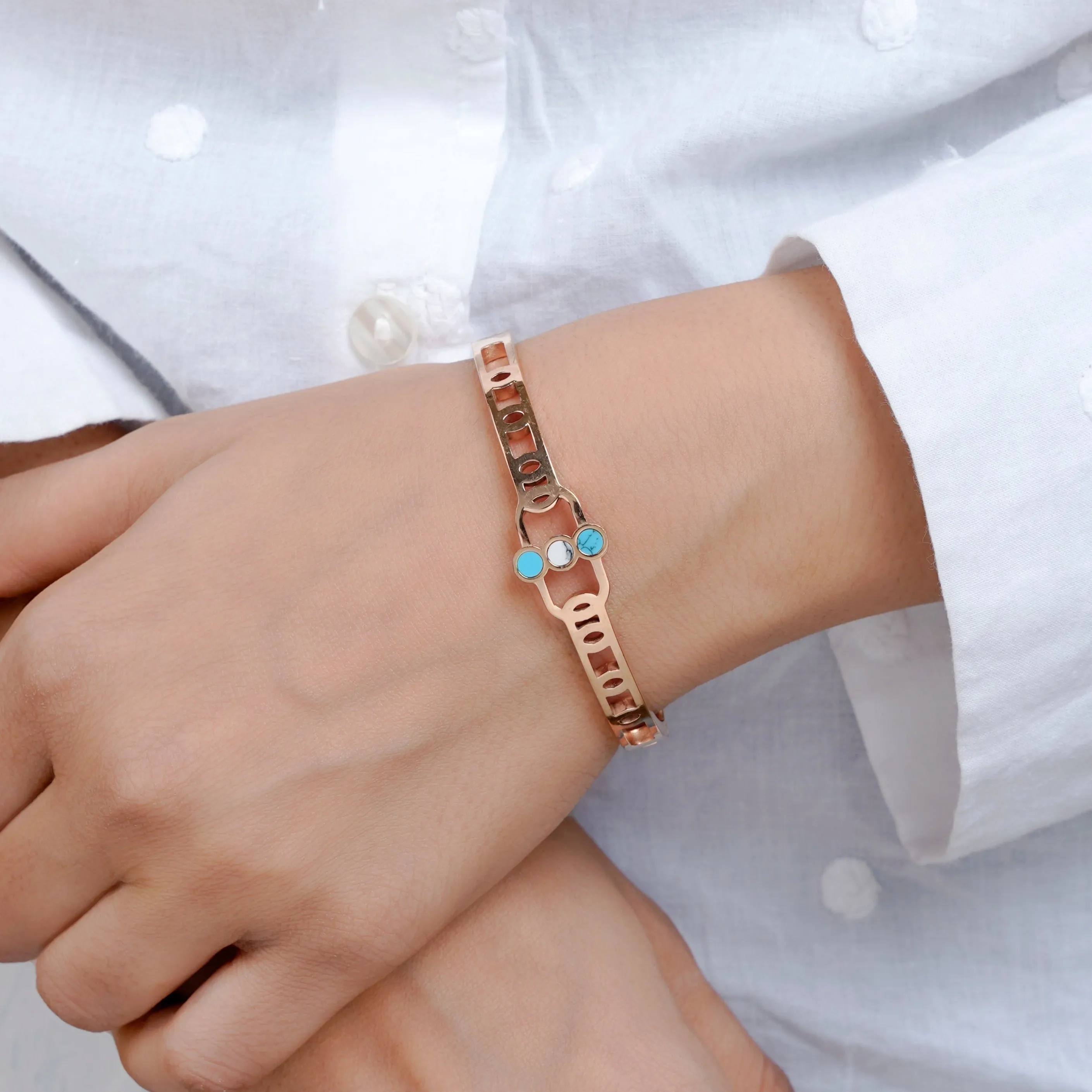 Hylee Rosegold Plated Bracelet