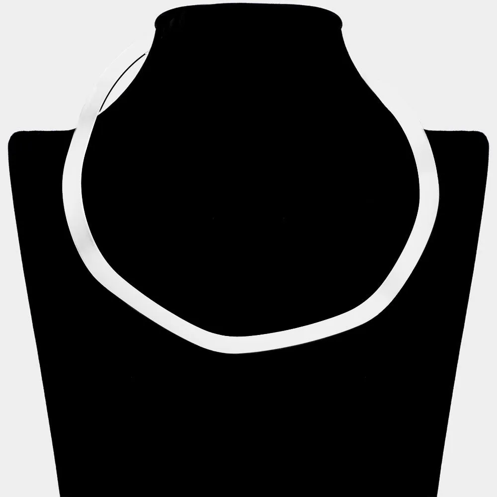 iLLASPARKZ Flat Wavy Metal Open Choker Necklace