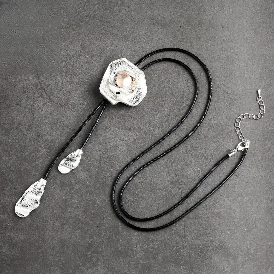 Korean Fashion Rose Flower Jewelry For Women Long Necklace