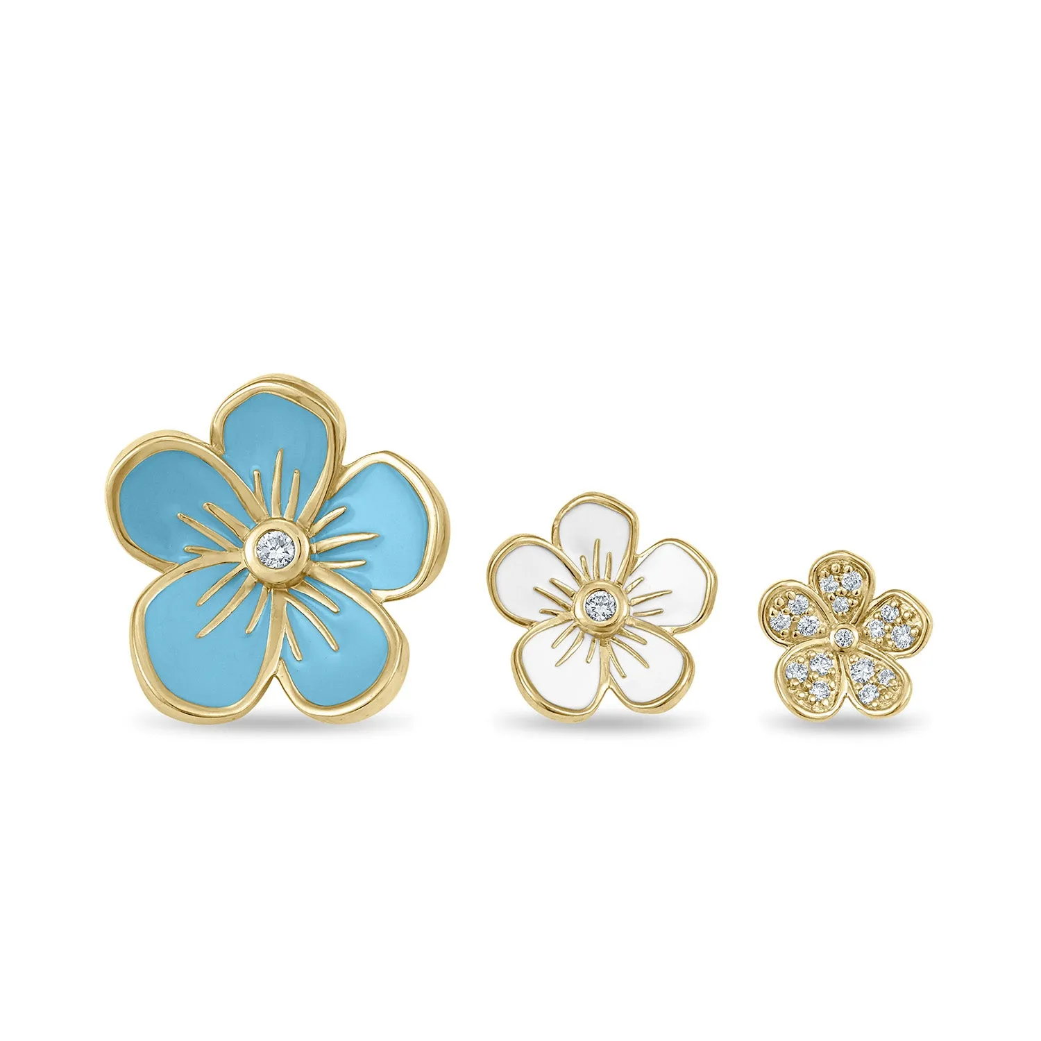 Large Florette Studs in Pavé Diamonds