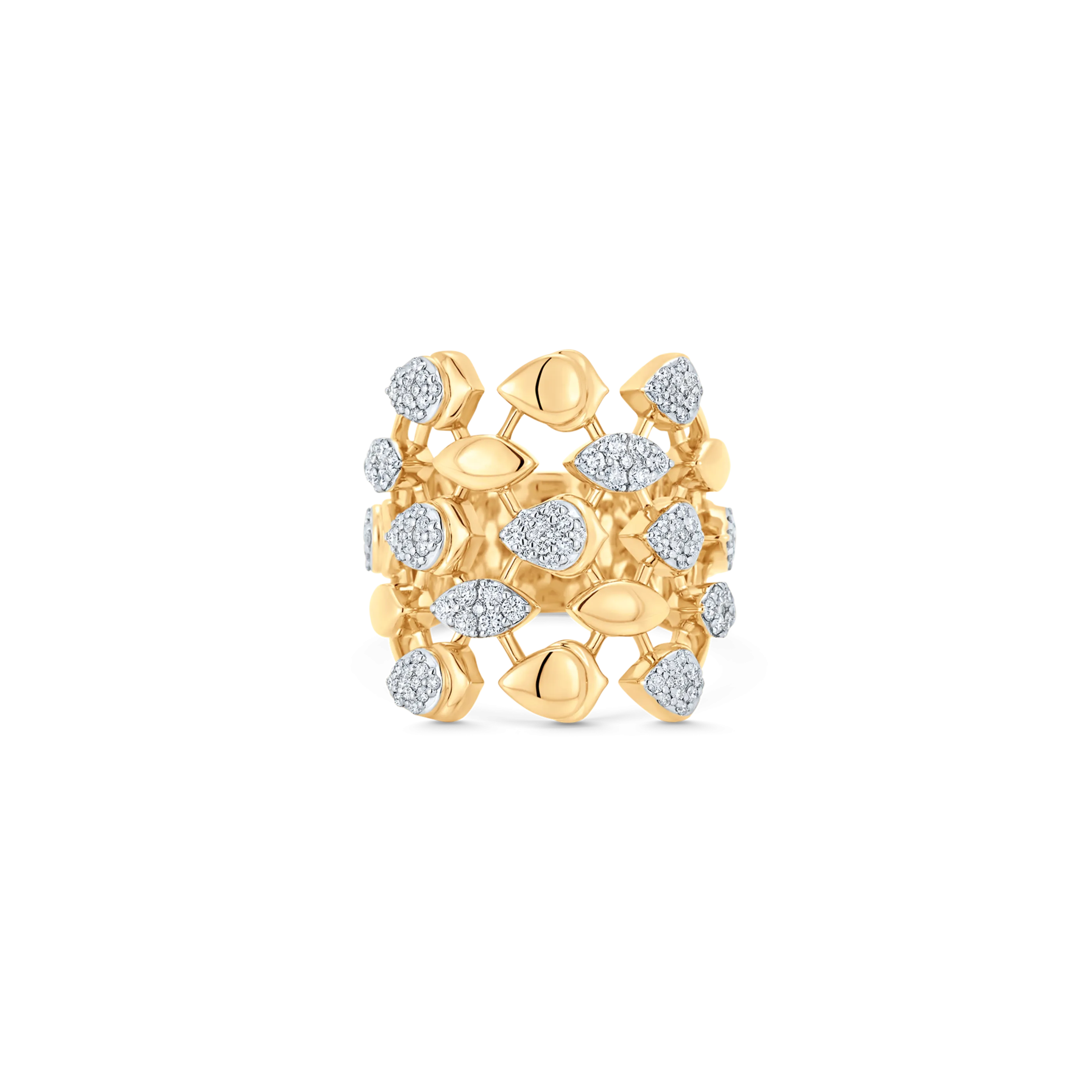 Lierre Gold and Diamond Pear Marquise Partial Ring