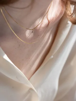 Lisbeth Fine Herringbone Necklace (Gold)