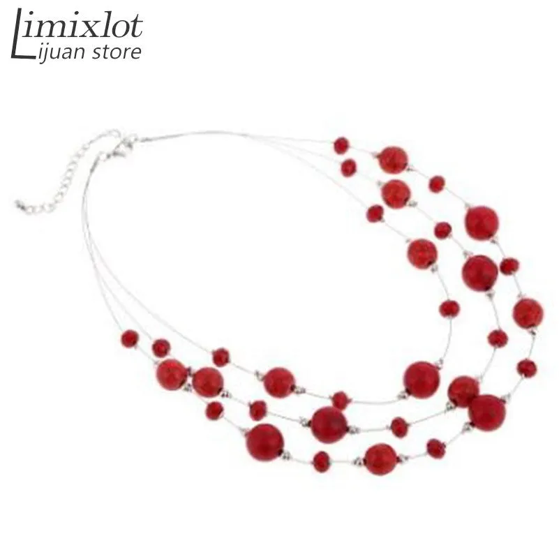 Long Multilayer Simulated Pearl Necklace for Women