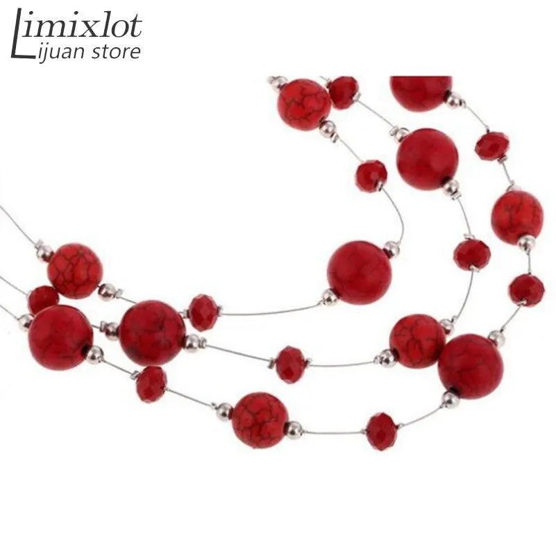 Long Multilayer Simulated Pearl Necklace for Women