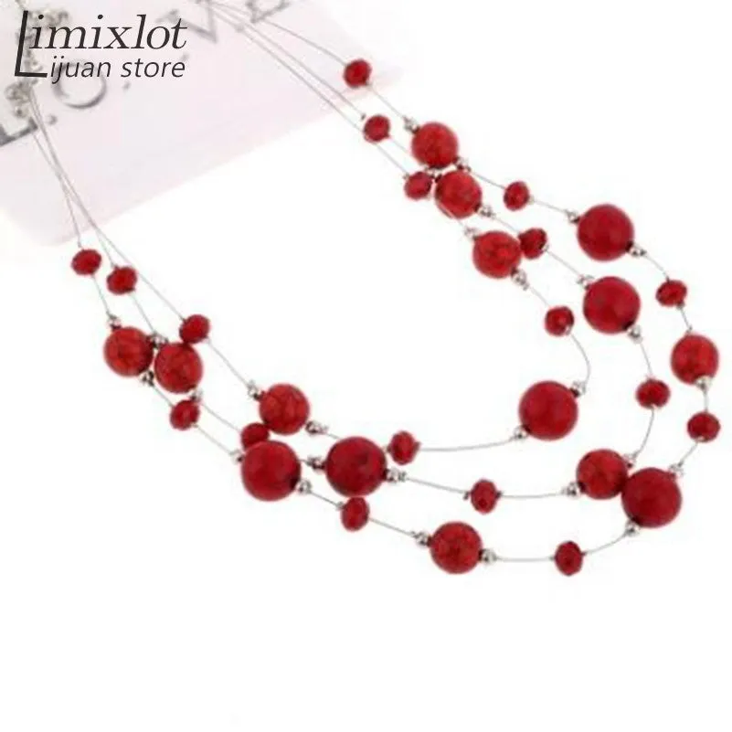 Long Multilayer Simulated Pearl Necklace for Women