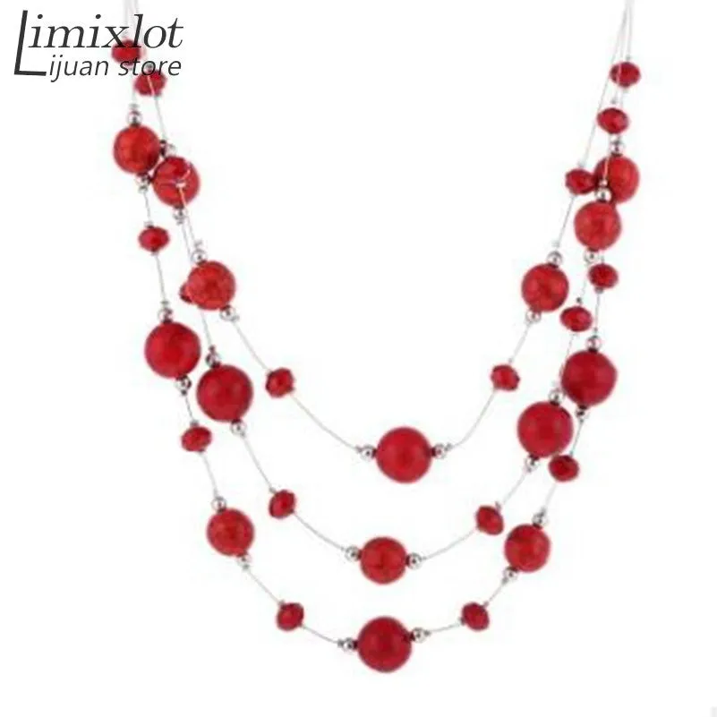 Long Multilayer Simulated Pearl Necklace for Women