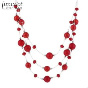 Long Multilayer Simulated Pearl Necklace for Women