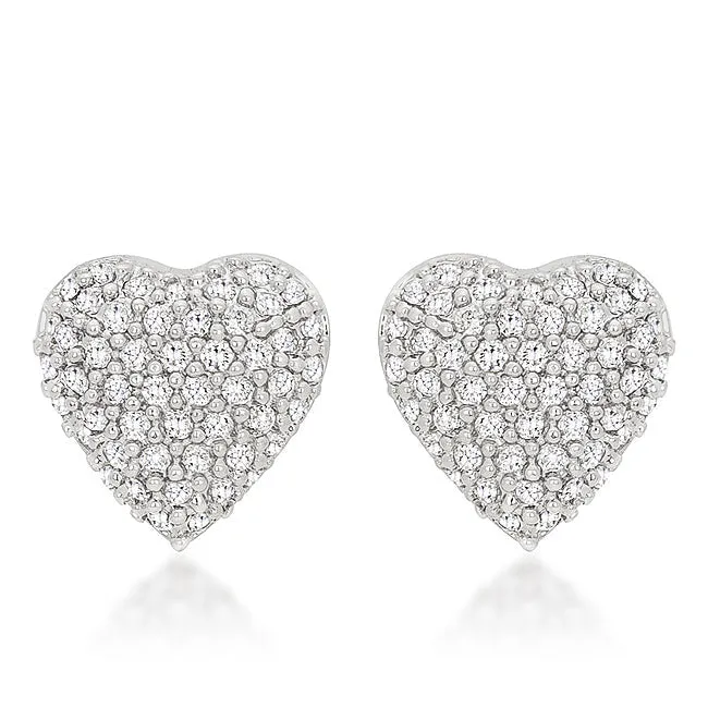 LOVCIA Radiant Pave Heart Shape Earrings