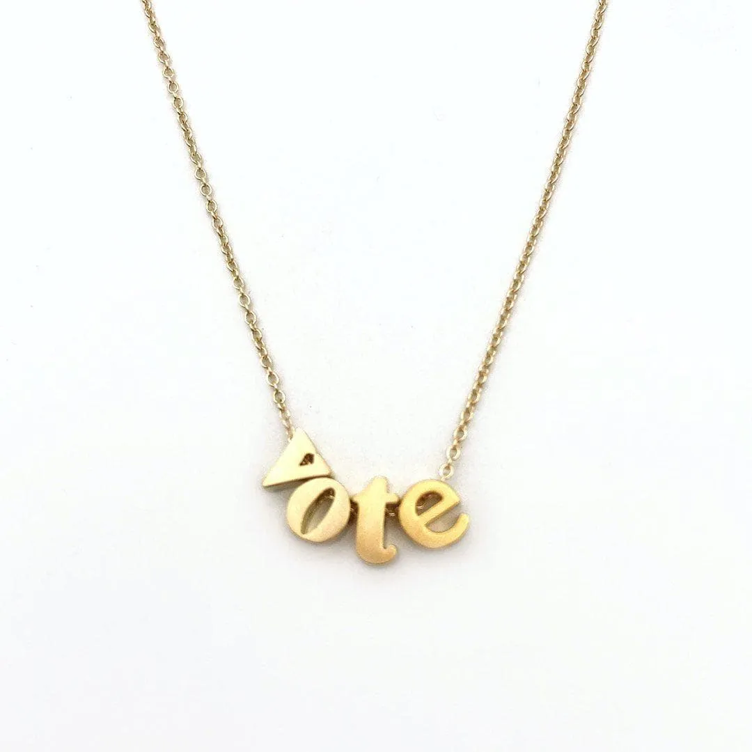 Lowercase Vote Necklace