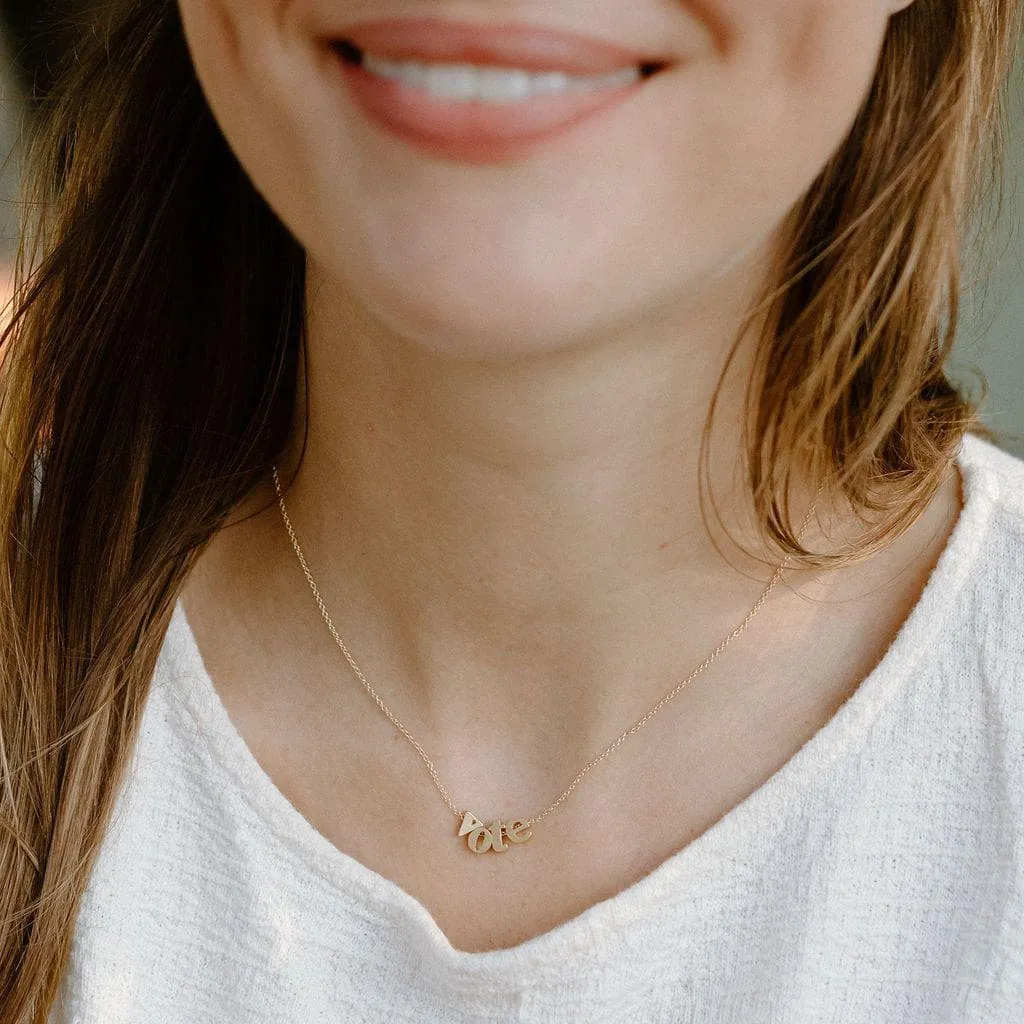 Lowercase Vote Necklace