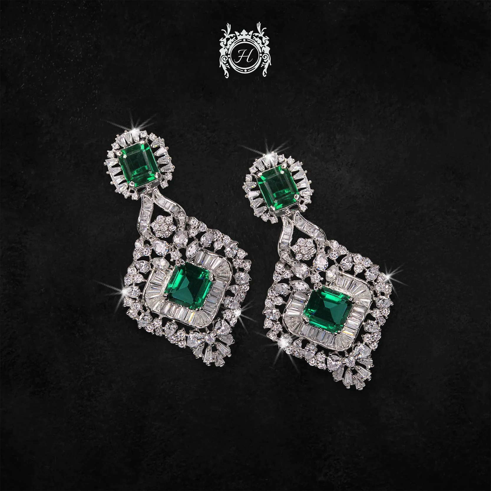 Luxurious Green Onyx Earrings