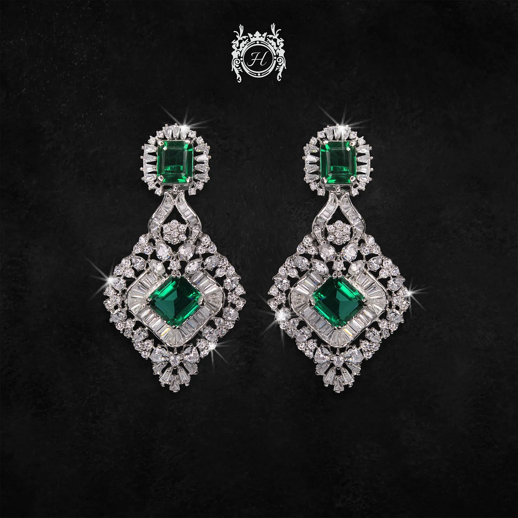 Luxurious Green Onyx Earrings