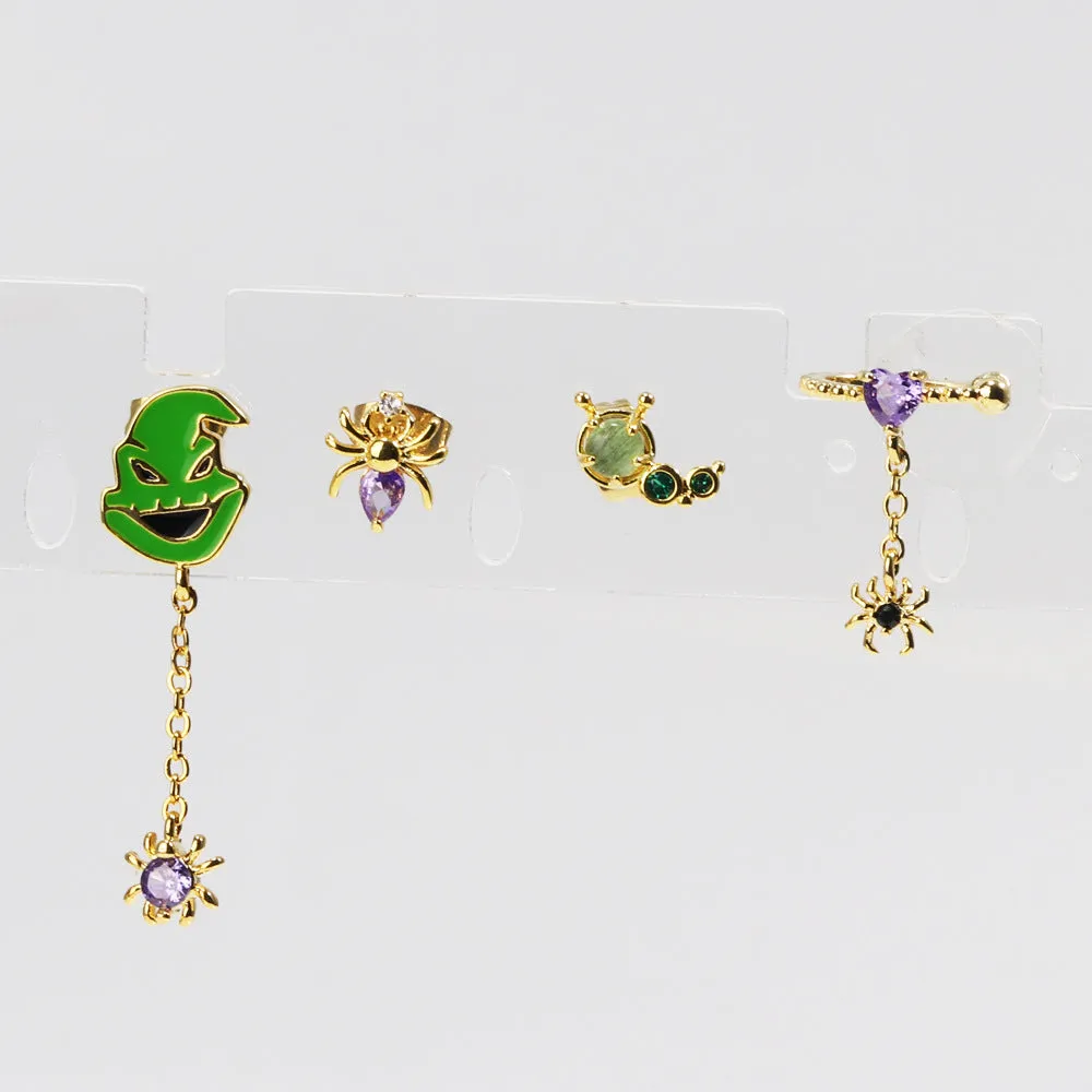 Luxurious Irregular Copper Oil Dripping Stud Earrings
