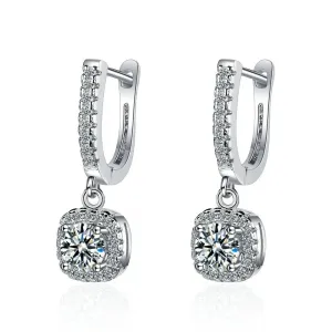 Luxury Moissanite 925 Sterling Silver Huggie Hoop Earrings for Women Dainty Dangle Fine Jewelry Accessories