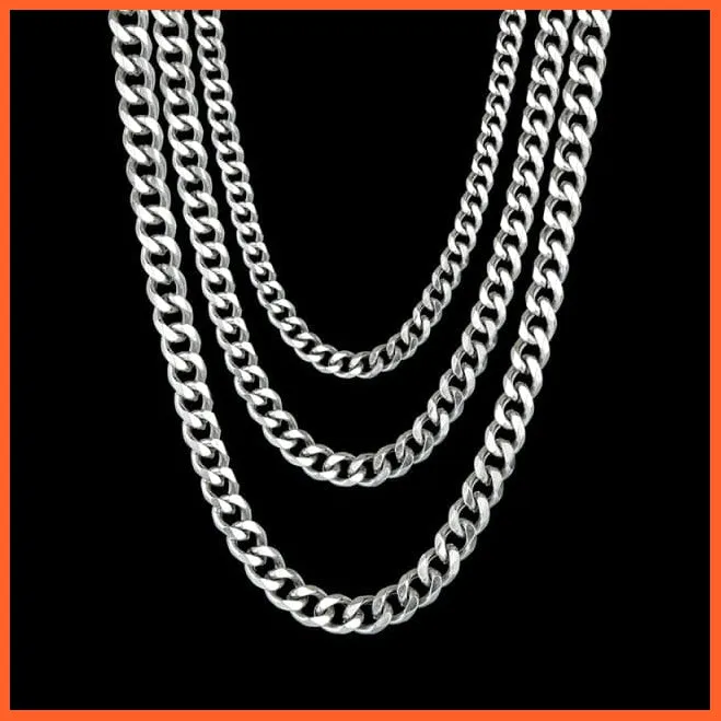 Men Women Black Gold Link Chain Chokers Solid Metal Jewellery