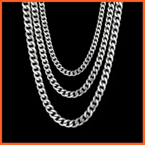 Men Women Black Gold Link Chain Chokers Solid Metal Jewellery